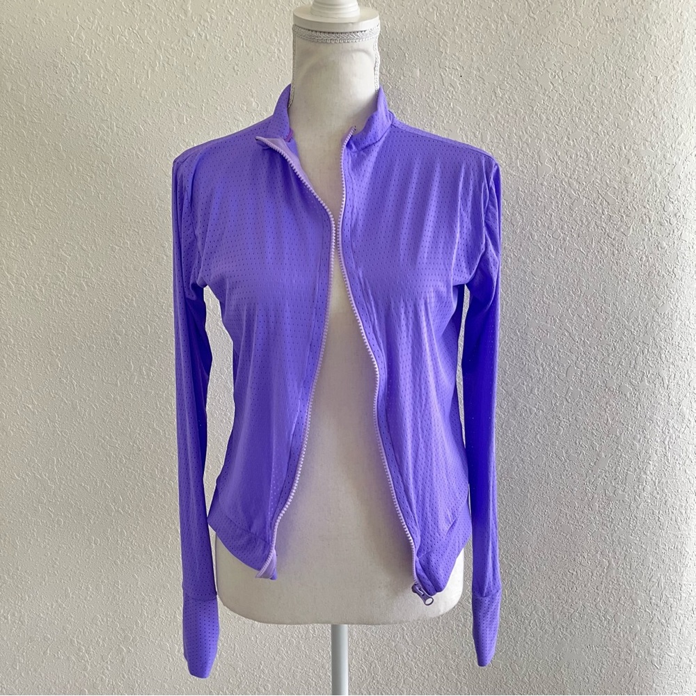 BJX Workout Lightweight Mesh Long Sleeve Jacket in Purple